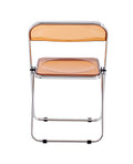 Yellow Clear Transparent Folding Chair Chair Pc Plastic Living Room Seat Yellow Steel