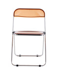 Yellow Clear Transparent Folding Chair Chair Pc Plastic Living Room Seat Yellow Steel