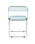 Blue Clear Transparent Folding Chair Chair Pc Plastic Living Room Seat Zdy Qianlan 1 Light Blue Steel