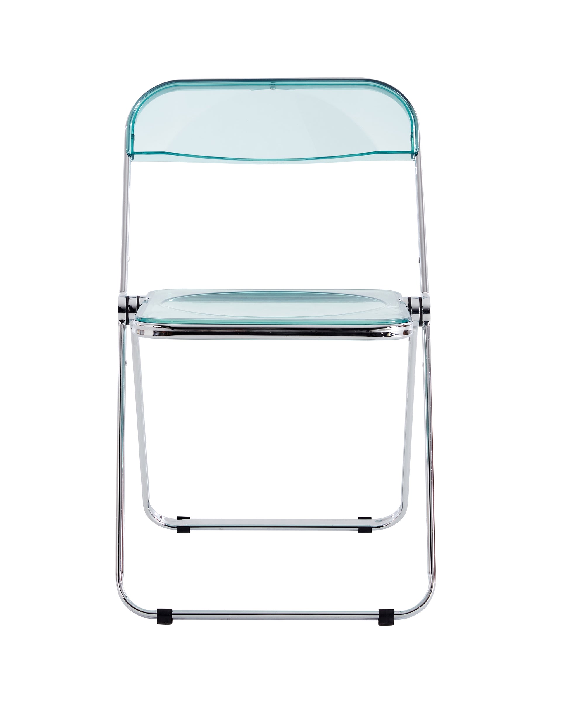 Blue Clear Transparent Folding Chair Chair Pc Plastic Living Room Seat Zdy Qianlan 1 Light Blue Steel