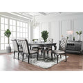 Amina Traditional Dining Chair Gray #Cm3219Gy Gray Gray Dining Room Contemporary Dining Chairs Rubberwood Tufted Back Solid Wood
