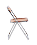 Tea Yellow Clear Transparent Folding Chair Chair Pc Plastic Living Room Seat Zdy Huang 4 Yellow Steel