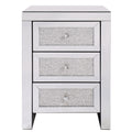 Mirrored Nightstand, Silver Bedside Tables, Mirrored End Table Side Table For Bedroom Living Room Silver Glass
