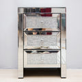 Mirrored Nightstand, Silver Bedside Tables, Mirrored End Table Side Table For Bedroom Living Room Silver Glass