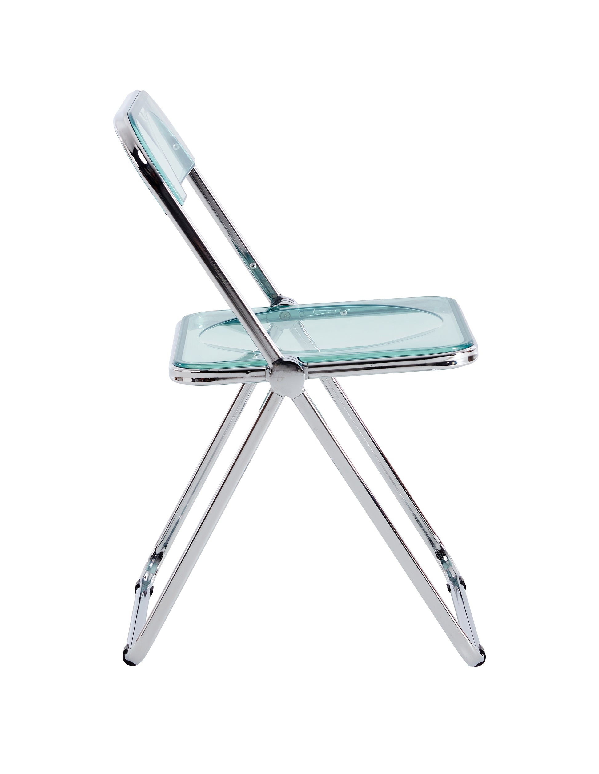 Blue Clear Transparent Folding Chair Chair Pc Plastic Living Room Seat Zdy Qianlan 1 Light Blue Steel