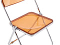 Tea Yellow Clear Transparent Folding Chair Chair Pc Plastic Living Room Seat Zdy Huang 4 Yellow Steel