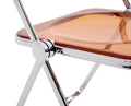 Tea Yellow Clear Transparent Folding Chair Chair Pc Plastic Living Room Seat Zdy Huang 4 Yellow Steel