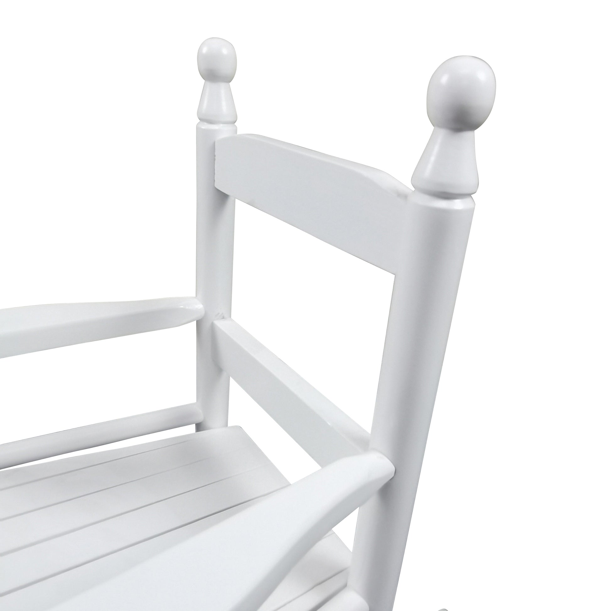 Children'S Rocking White Chair Indoor Or Outdoor Suitable For Kids Durable White Solid Wood