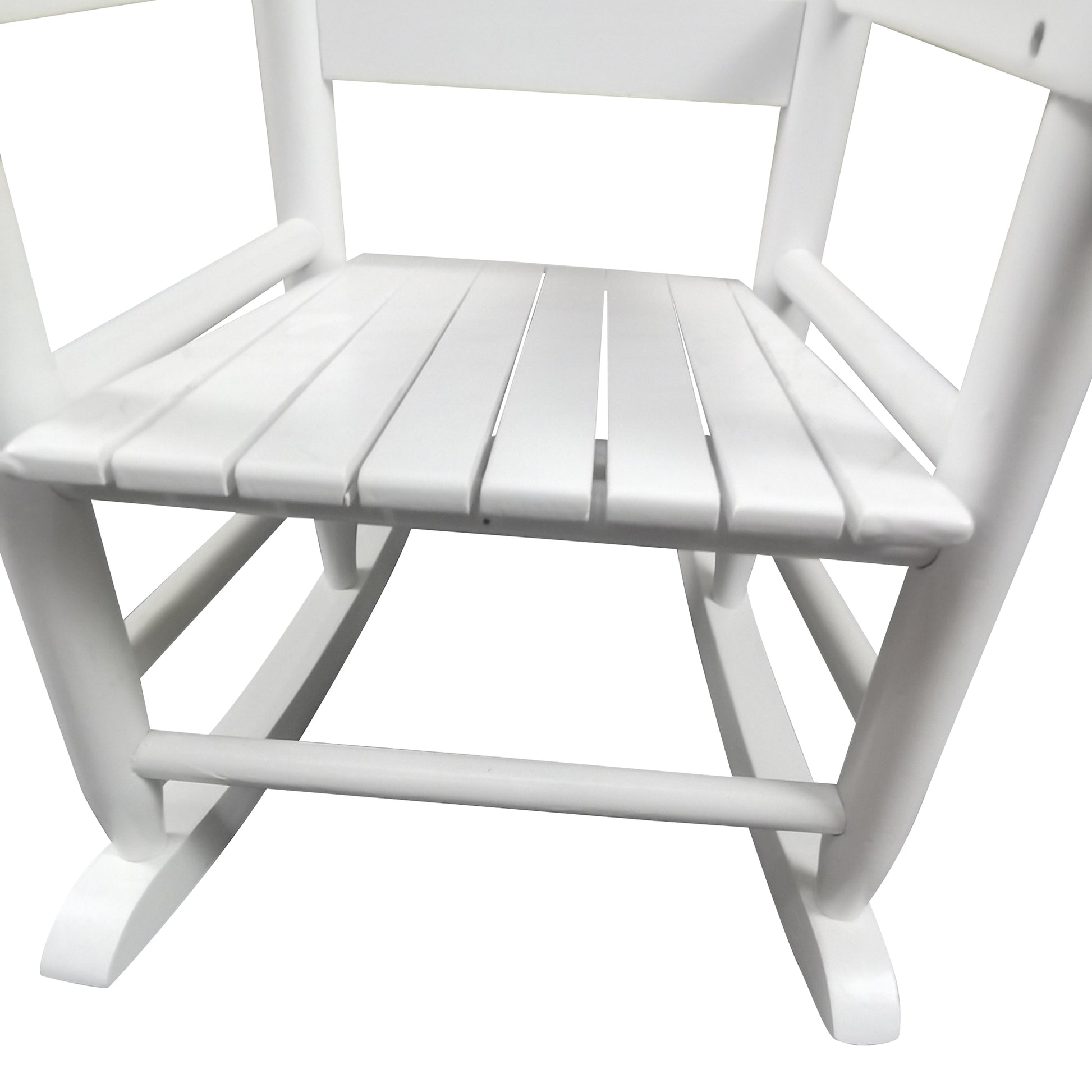 Children'S Rocking White Chair Indoor Or Outdoor Suitable For Kids Durable White Solid Wood