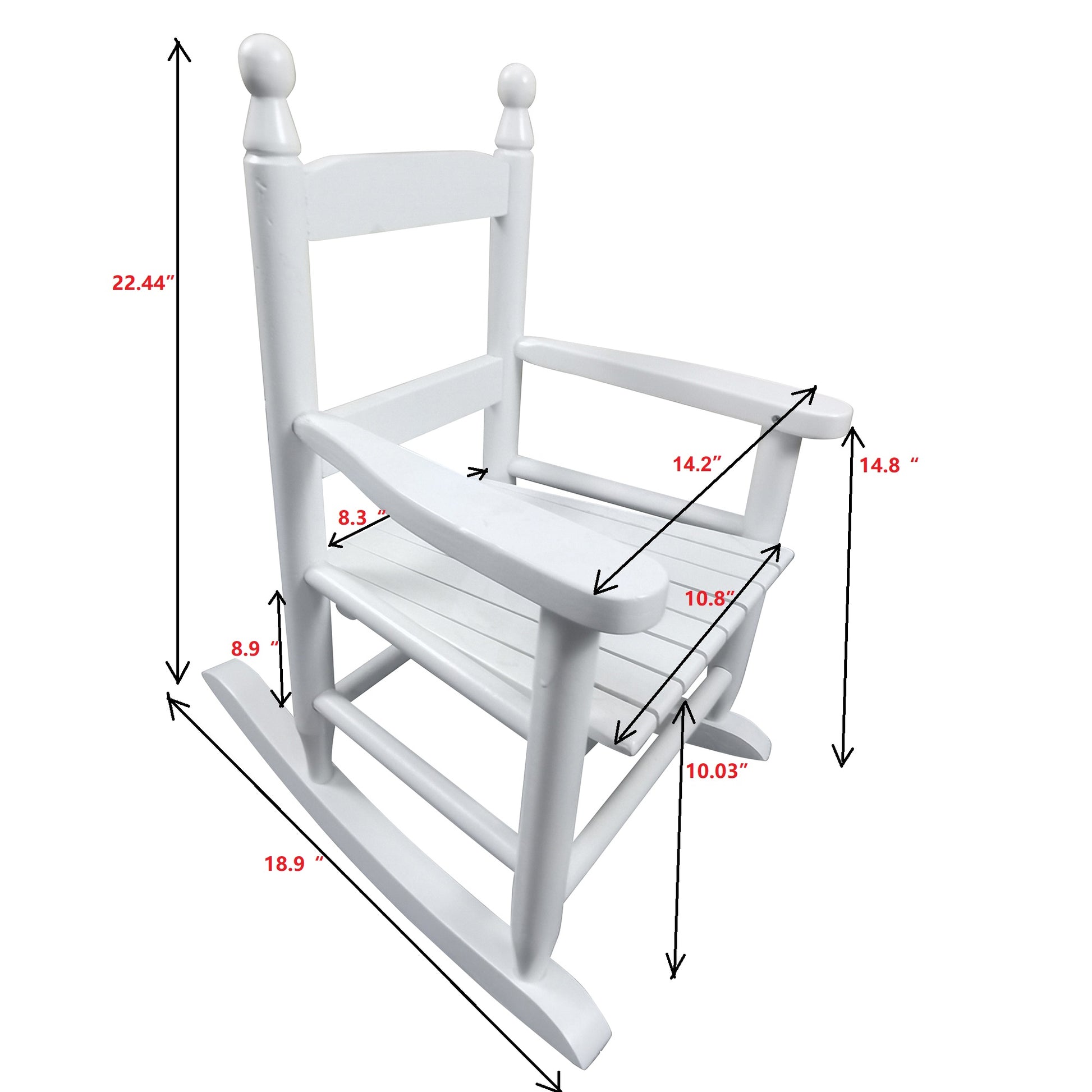 Children'S Rocking White Chair Indoor Or Outdoor Suitable For Kids Durable White Solid Wood