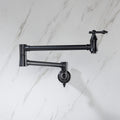 Pot Filler Faucet Wall Mount Matte Black Brass