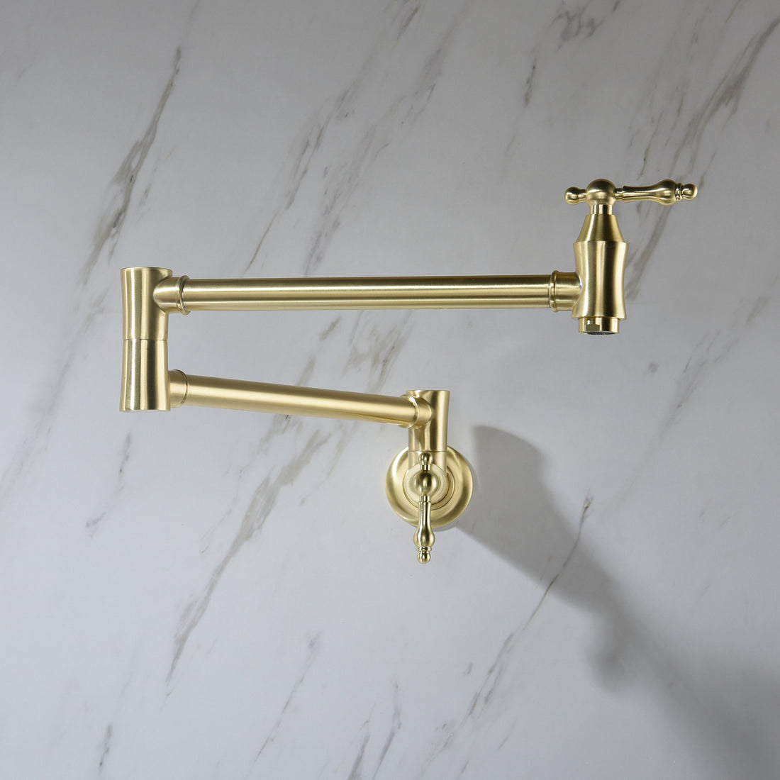 Pot Filler Faucet Wall Mount Gold Brass