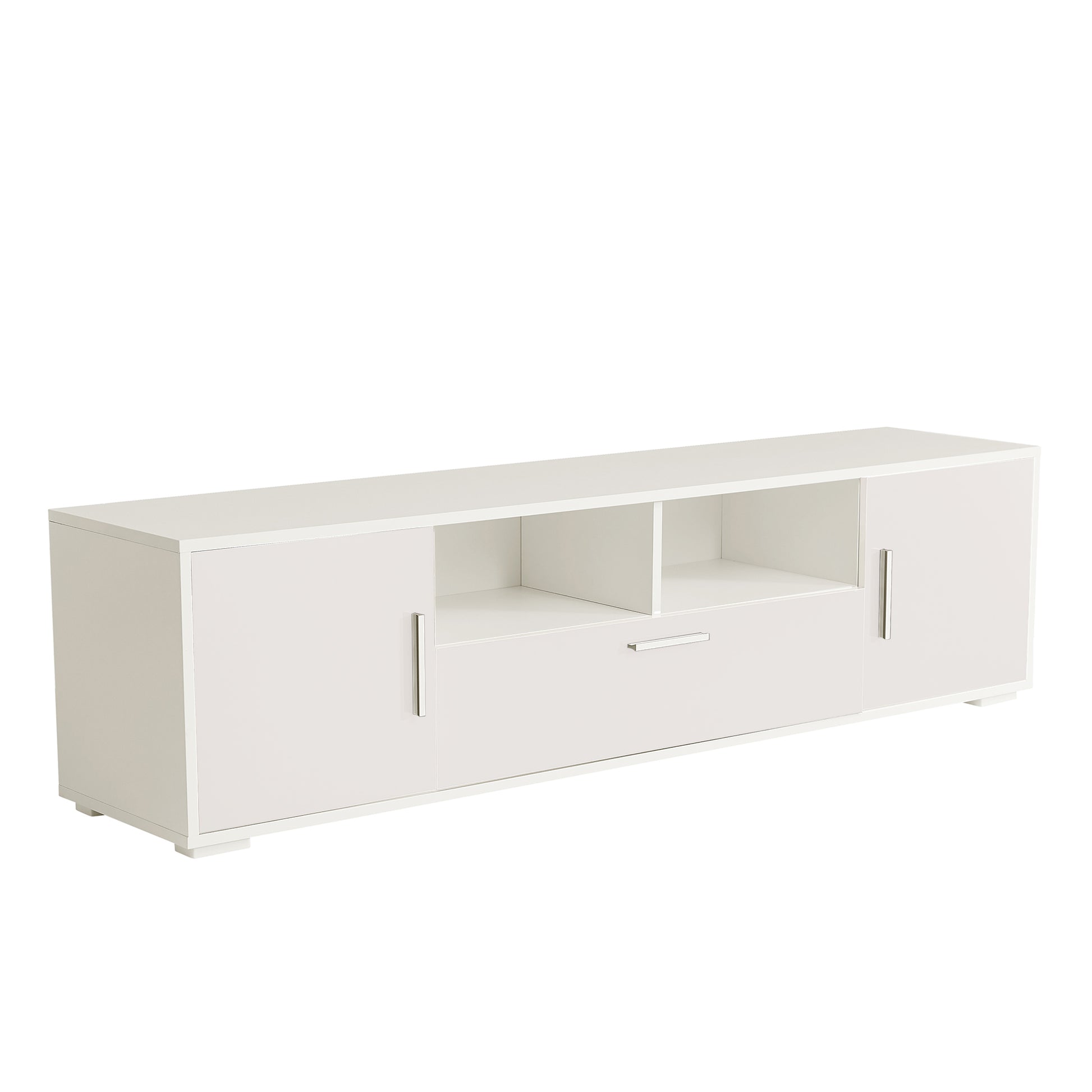 Quickassemblefashiontvstand,Tvcabinet,Entertainment Center Tv Station,Tvconsole,Console With Led Light Belt, Light Belt Can Be Remote Control,With Cabinets,Open Cells,For The Living Room,Bedroom,White White Primary Living Space 60 69 Inches 60 69 Inches