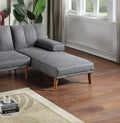 Blue Grey Polyfiber 2Pc Sectional Sofa Set Living Room Furniture Solid Wood Legs Plush Couch Adjustable Sofa Chaise Grey Mix Wood Primary Living Space Cushion Back Contemporary,Modern L Shaped Pillow Top Arms Foam Plywood 4 Seat