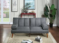 Blue Grey Polyfiber Adjustable Sofa Living Room Furniture Solid Wood Legs Plush Couch Grey Mix Wood Primary Living Space Cushion Back Contemporary,Modern Pillow Top Arms Foam Plywood 2 Seat