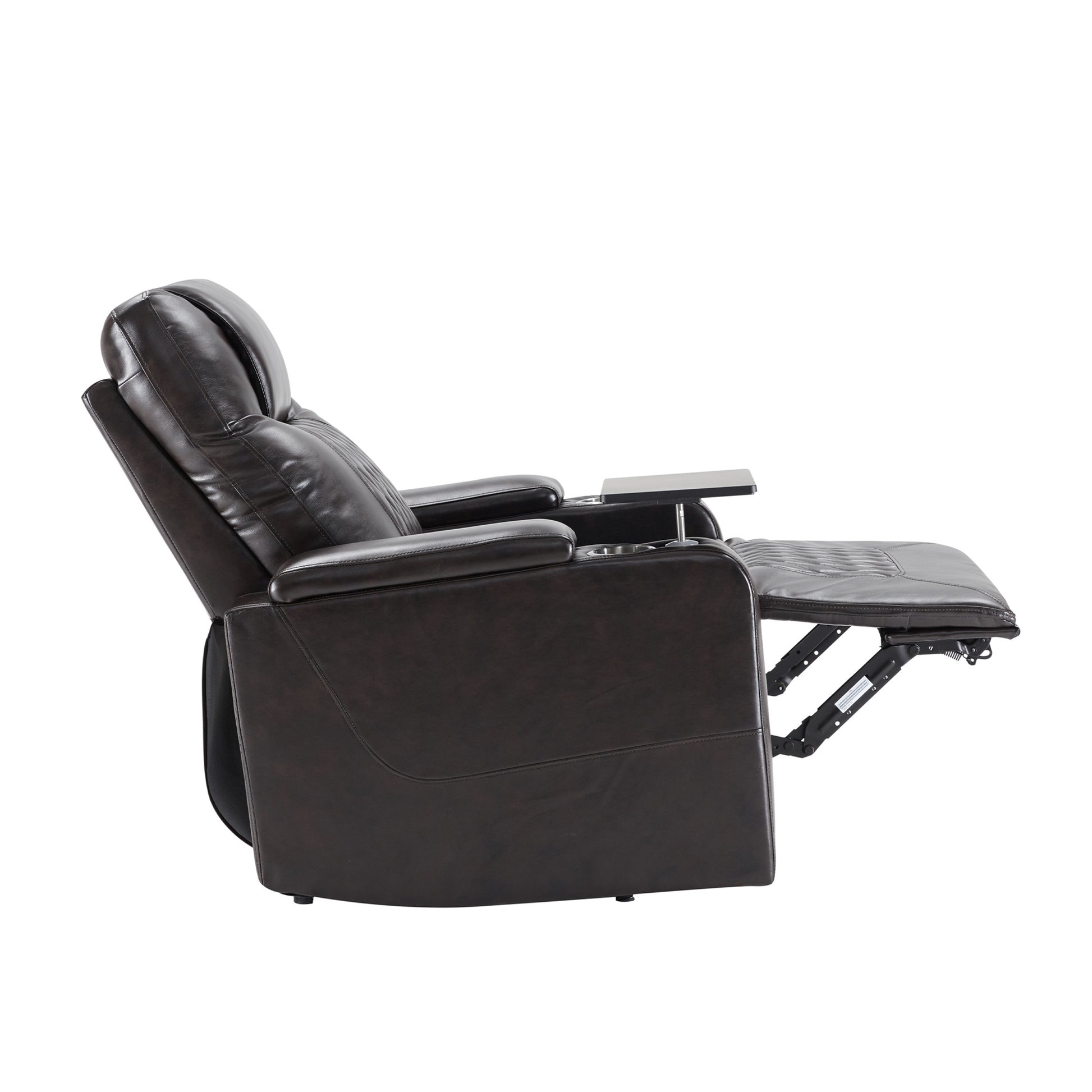 Power Motion Recliner With Usb Charging Port And Hidden Arm Storage 2 Convenient Cup Holders Design And 360 Swivel Tray Table,Black Old Sku: Sg000630Aab Black Foam Pu