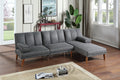 Blue Grey Polyfiber 2Pc Sectional Sofa Set Living Room Furniture Solid Wood Legs Plush Couch Adjustable Sofa Chaise Grey Mix Wood Primary Living Space Cushion Back Contemporary,Modern L Shaped Pillow Top Arms Foam Plywood 4 Seat