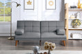 Blue Grey Color Polyfiber 2Pc Sectional Sofa Set Living Room Furniture Solid Wood Legs Tufted Couch Adjustable Sofa Chaise Grey Mix Wood Primary Living Space Tufted Back Contemporary,Modern L Shaped Pillow Top Arms Foam Plywood 5 Seat