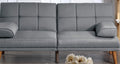 Blue Grey Polyfiber Adjustable Tufted Sofa Living Room Solid Wood Legs Comfort Couch Blue Grey Wood Primary Living Space Tufted Back Contemporary,Modern Pillow Top Arms Foam Plywood 2 Seat