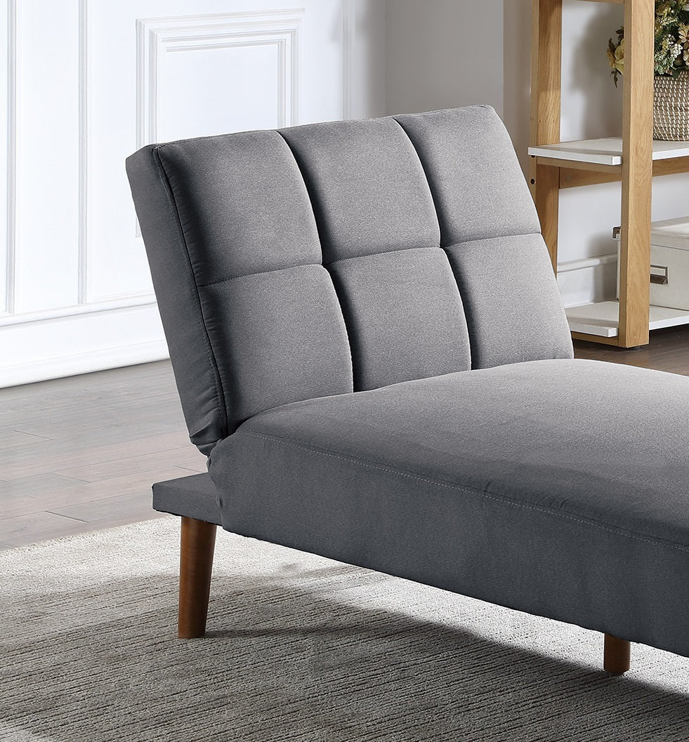 Blue Grey Polyfiber 1Pc Adjustable Chaise Bed Living Room Solid Wood Legs Tufted Comfort Couch Blue Grey Wood Primary Living Space Tufted Back Contemporary,Modern Armless Foam Plywood 2 Seat