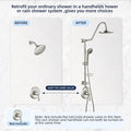 Shower System With Rain Showerhead, 5 Function Hand Shower, Adjustable Slide Bar And Soap Dish For Bathroom Shower Faucet Set, Brushed Nickel Finish Brushed Nickel Stainless Steel