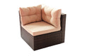 Patio Furniture Set Pe Rattan Sectional Garden Furniture Corner Sofa Set 7 Pieces, Shallow Browncushion Coffee Rattan