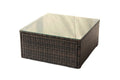 Patio Furniture Set Pe Rattan Sectional Garden Furniture Corner Sofa Set 7 Pieces, Shallow Browncushion Coffee Rattan
