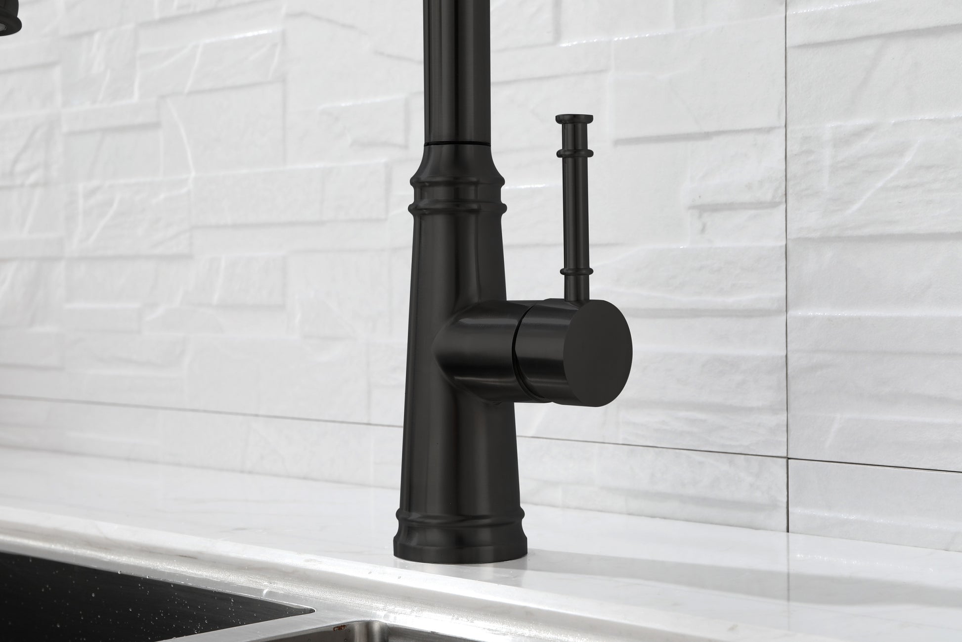 Touch Kitchen Faucet With Pull Down Sprayer Matte Black Stainless Steel