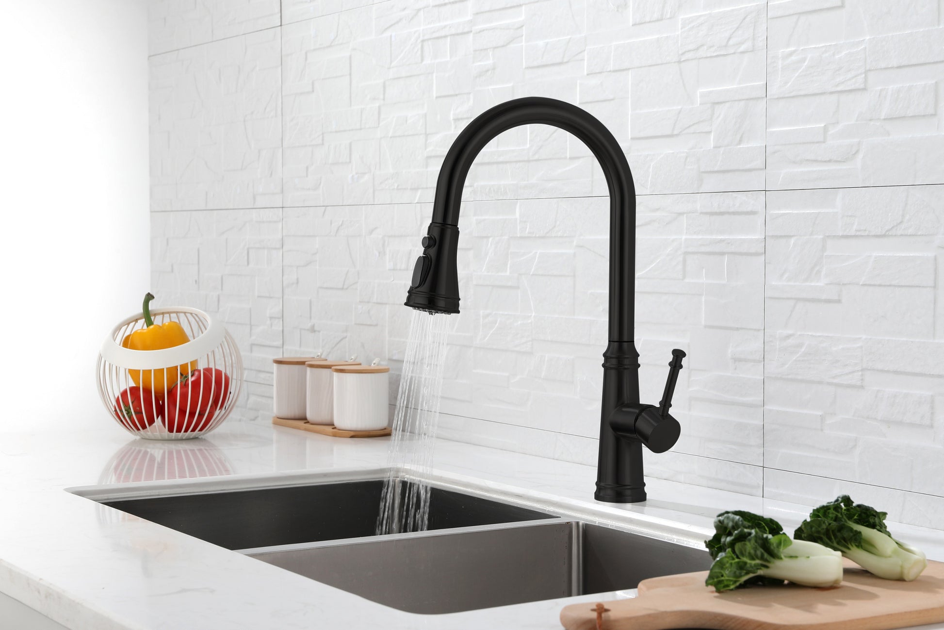 Touch Kitchen Faucet With Pull Down Sprayer Matte Black Stainless Steel