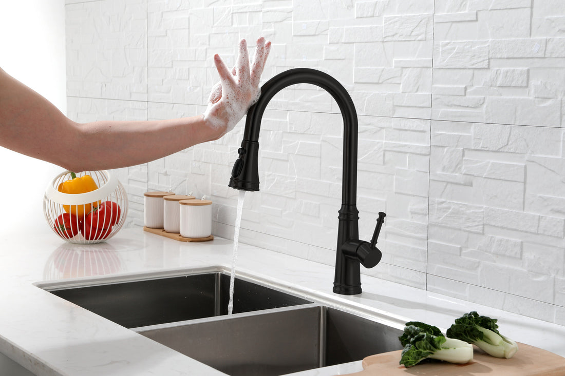 Touch Kitchen Faucet With Pull Down Sprayer Matte Black Stainless Steel