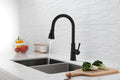 Touch Kitchen Faucet With Pull Down Sprayer Matte Black Stainless Steel