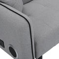 Folding Ottoman Sofa Bed With Stereo Gray Gray Linen