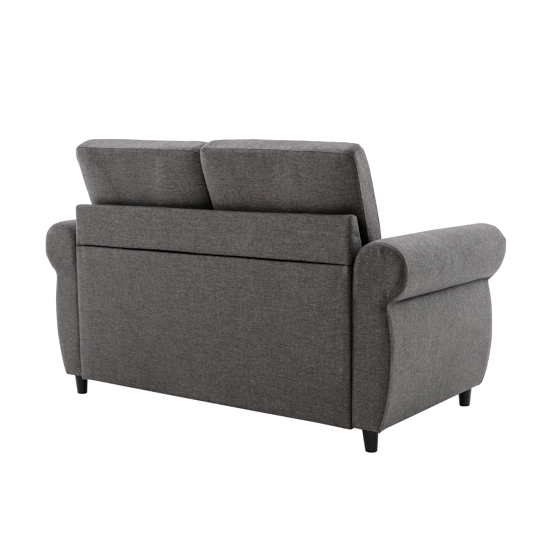 57.5" Orisfur Pull Out Sofa Bed Loveseat Sleeper With Twin Size Memory Mattress For Living Room Spaces, Gray Gray Foam Linen
