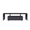 Fashiontvstandtvcabinet,Entertainmentcenter,Tvstationtv Console,Media Console,With Ledlight Belt,Light Belt Remote Control,Toughenedglassshelf,Metal Handle,Canbeplaced In The Living Room,Bedroom,Black Black Primary Living Space 60 69 Inches 60 69 Inches