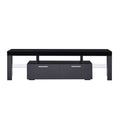 Fashiontvstandtvcabinet,Entertainmentcenter,Tvstationtv Console,Media Console,With Ledlight Belt,Light Belt Remote Control,Toughenedglassshelf,Metal Handle,Canbeplaced In The Living Room,Bedroom,Black Black Primary Living Space 60 69 Inches 60 69 Inches