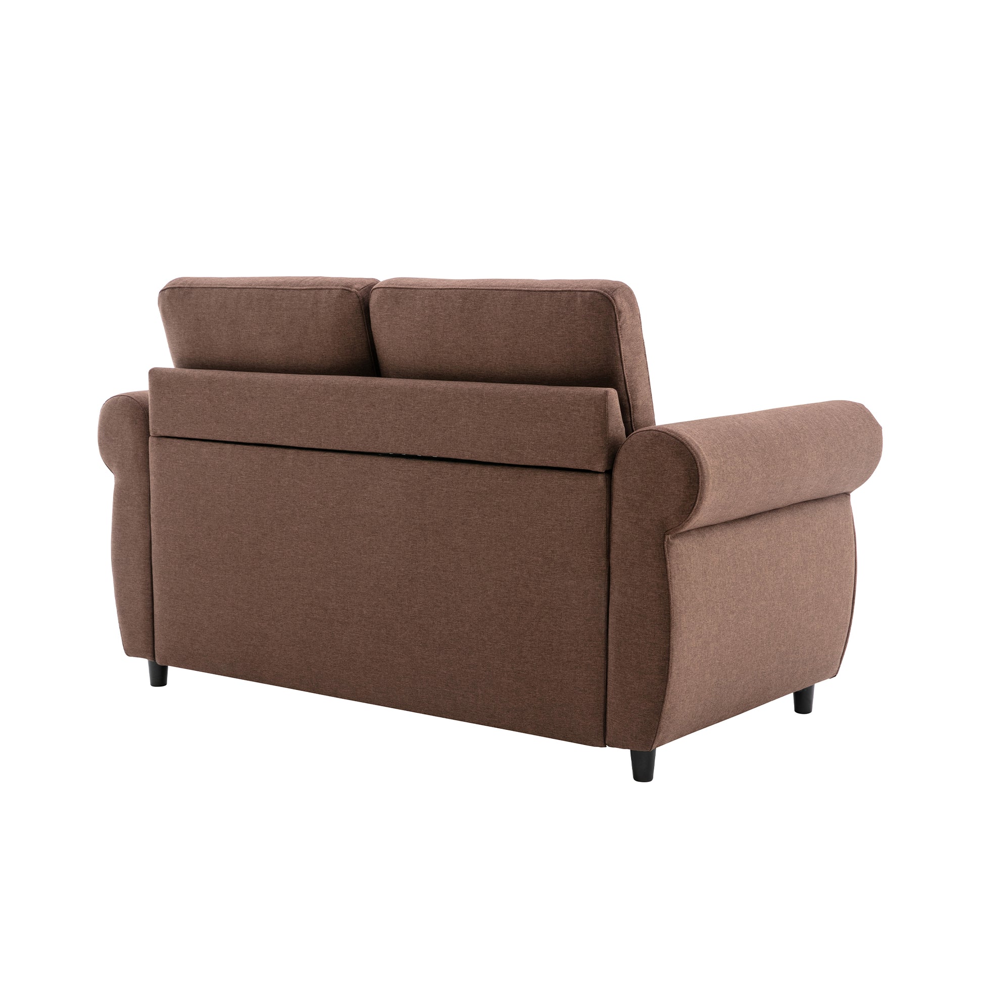 57.5" Orisfur Pull Out Sofa Bed Loveseat Sleeper With Twin Size Memory Mattress For Living Room Spaces, Brown Brown Foam Linen