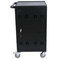 Mobile Charging Cart And Cabinet For Tablets Laptops 32 Device Matt Black Steel Metal