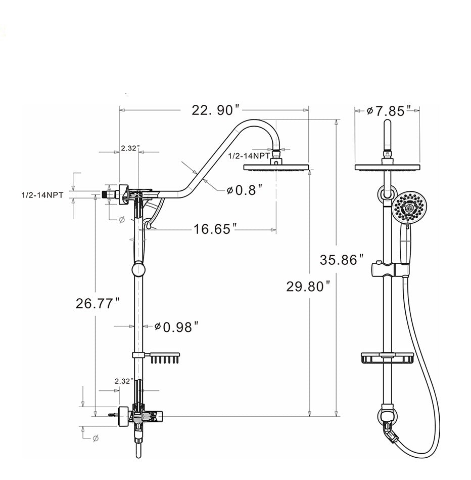 Shower Head With Handheld Shower System Oil Rubbed Bronze Stainless Steel