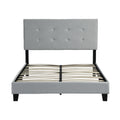 Full Size Upholstered Platform Bed Frame With Pull Point Tufted Headboard, Strong Wood Slat Support, Mattress Foundation, No Box Spring Needed, Easy Assembly, Gray Gray Velvet