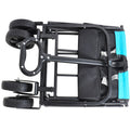 Mini Folding Wagon Garden Shopping Beach Cart Black Blue Black Steel