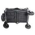 Mini Folding Wagon Garden Shopping Beach Cart Black Blue Black Steel