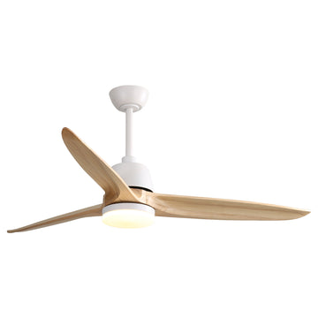 56 Inch Ceiling Fan Light With 6 Speed Remote Energy Saving Dc Motor Matte White Matte White Metal & Wood