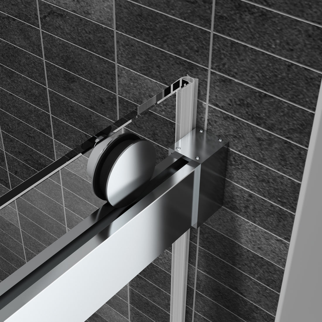 60*76" Double Sliding Frameless Shower Door Brushed Nickel With Buffer Brushed Nickel Glass