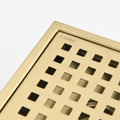 6 Inch Square Shower Floor Drain Gold Stainless Steel