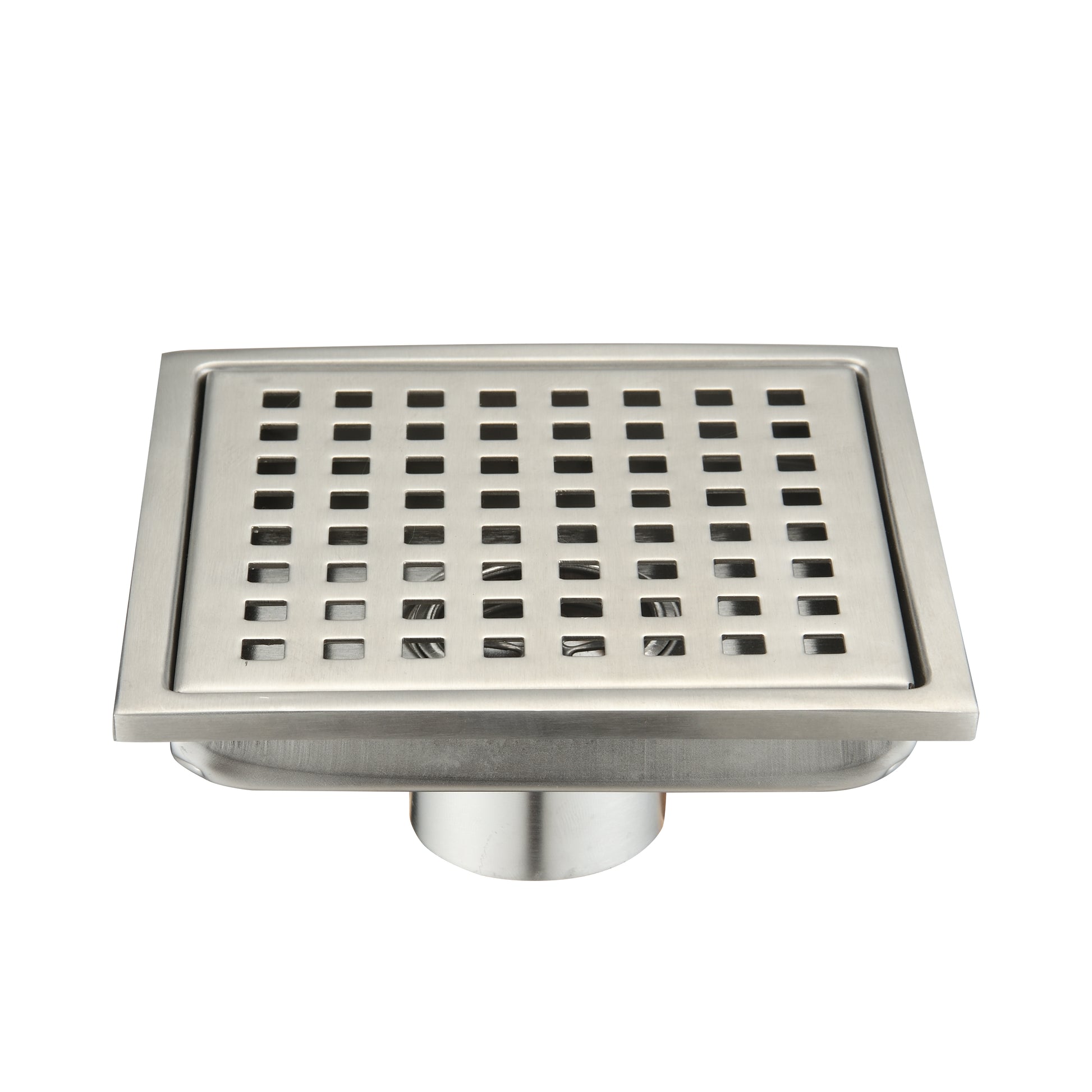 6 Inch Square Shower Floor Drain Brushed Nickel Stainless Steel