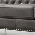 59.4 Inch Wide Grey Velvet Sofa With Jeweled Buttons,Square Arm ,2 Pillow Gray Velvet