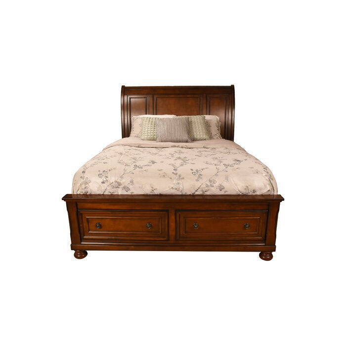 Baltimore King Storage Platform Bed Made With Wood In Dark Walnut Box Spring Not Required King Walnut Wood Bedroom Transitional Wood