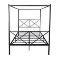 Metal Canopy Bed Frame, Platform Bed Frame Queen With X Shaped Frame Queen Black Box Spring Not Required Queen Black Metal Bedroom Bed Frame Metal