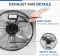 20 Inch Shutter Exhaust Fan Aluminum, High Speed 1190 Rpm, 3368 Cfm Silver Aluminium