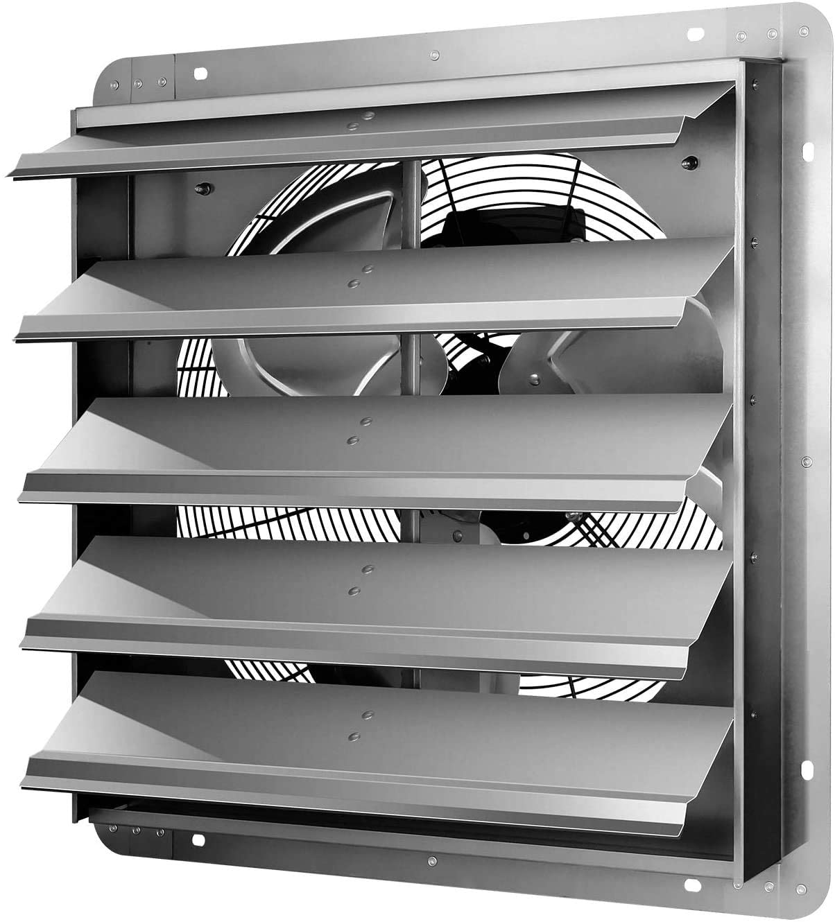 20 Inch Shutter Exhaust Fan Aluminum, High Speed 1190 Rpm, 3368 Cfm Silver Aluminium